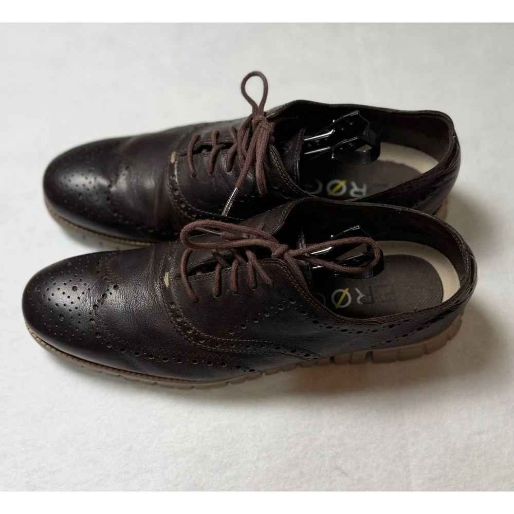 Cole Haan Zerogrand Wingtip Oxford Mens Brown Leather Dress Brogue Shoes